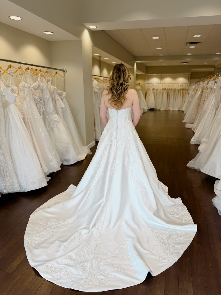 Corded lace ballgown wedding dress