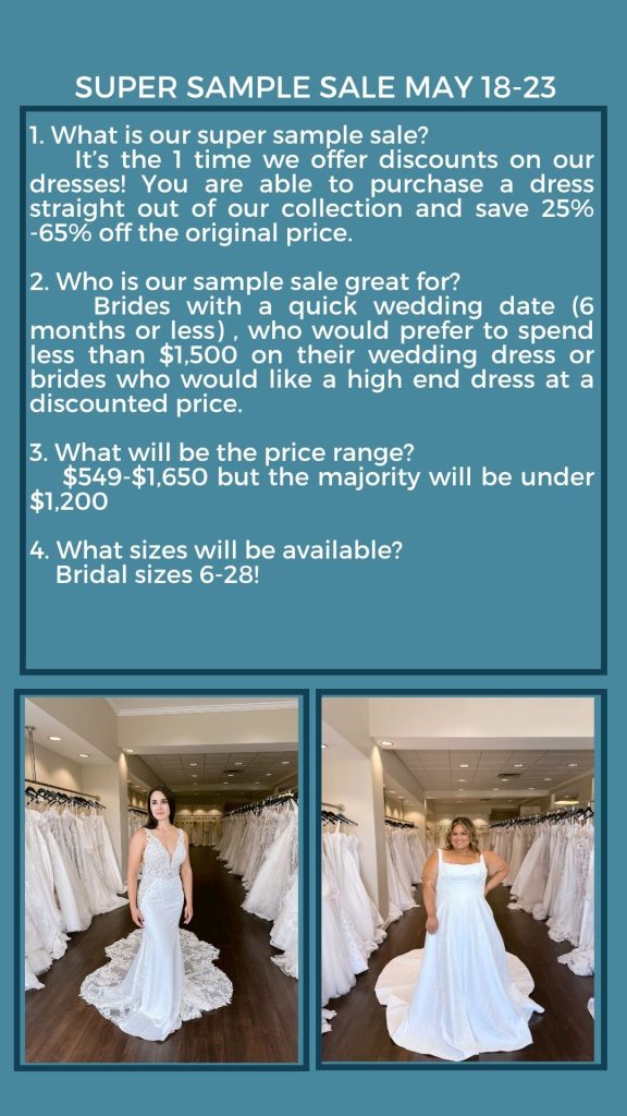 wedding dress sample sale information